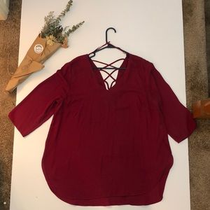 Burgundy tunic blouse